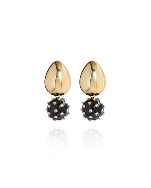 Saule Label Metallic Tulia Jet Earrings