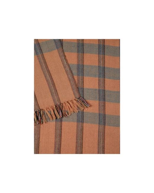 Heritagemoda Gray Neutrals Tan Handwoven Tartan Plaid Scarf for men