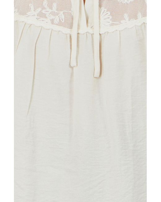 Yumi' White Ivory Viscose Lace Relaxed Boho Shirt