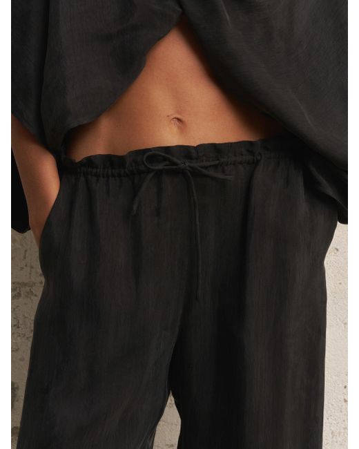 The Handloom Black Lucid Flow Tie Pants
