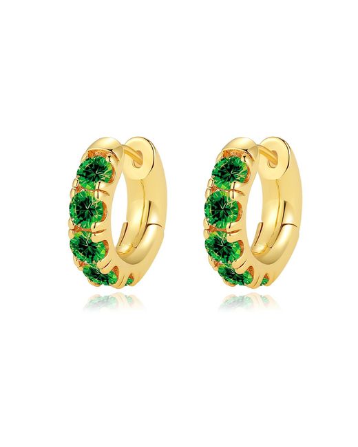 Classicharms Green Daniela Huggie Hoop Emerald Zirconia Earrings