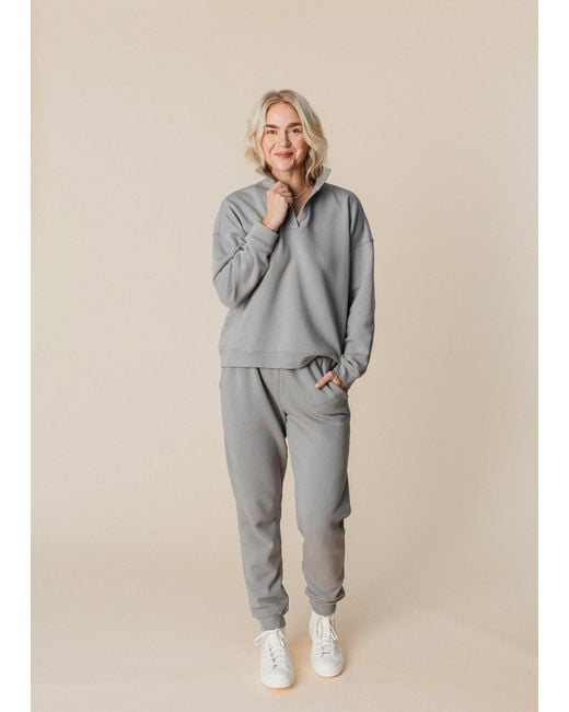 Ocio Leisurewear Gray Neutrals Polo Crew