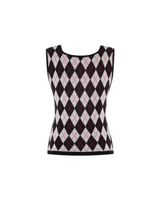 Pcfg Multicolor Daydreamers Argyle Sleeveless Knit Top