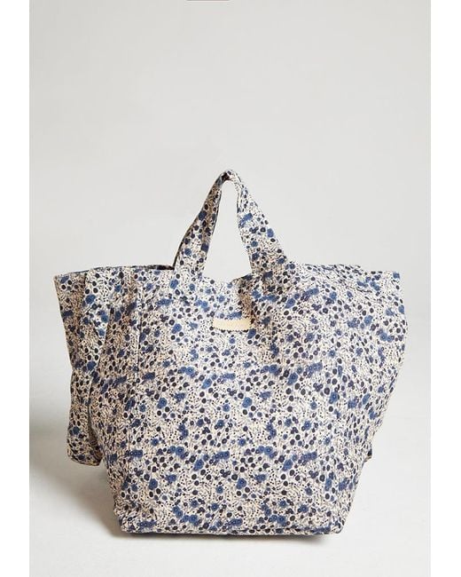 Lily and Lionel Gray Floral Linen Tote Bag