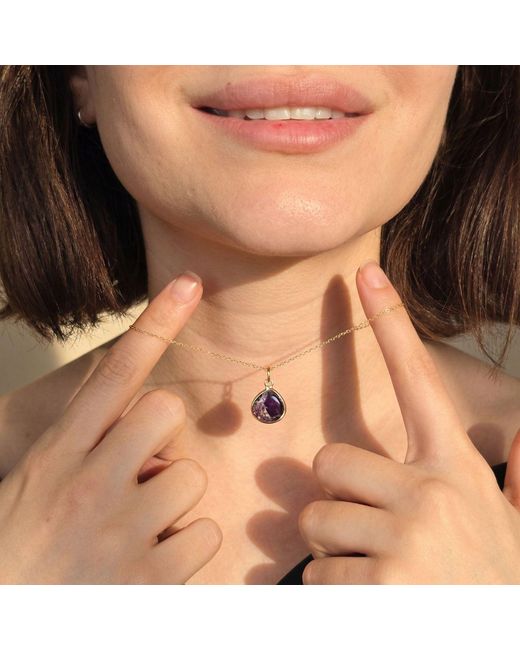 Harfi Blue Vermeil Plated Amethyst February Birthstone Charm Necklace
