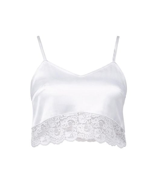 Zafur White Half Cami