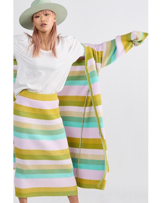 Dref Yellow Eclair Maxi Knit Cardi