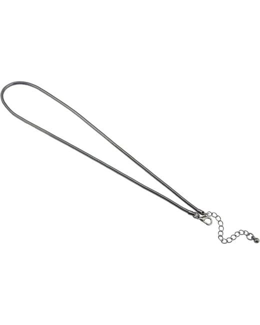 Bellus Domina Metallic Rhodium Plated Sterling Snake Chain Necklace