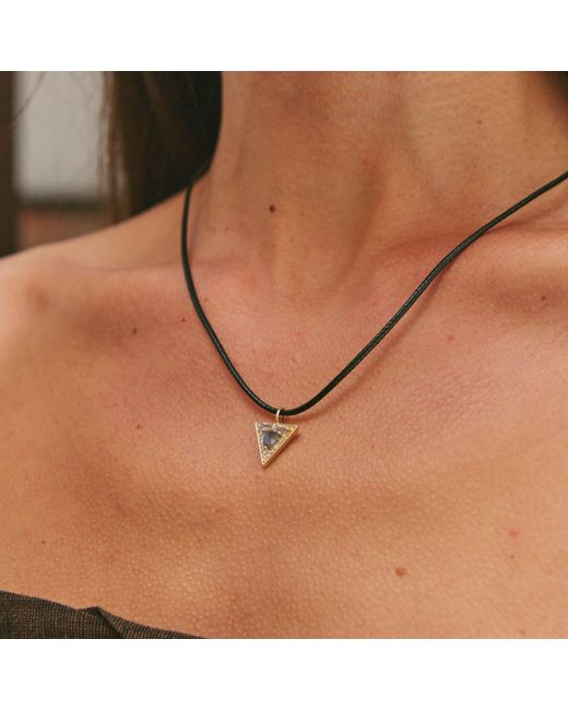 Zohreh Metallic 16" Leather Necklace Sterling