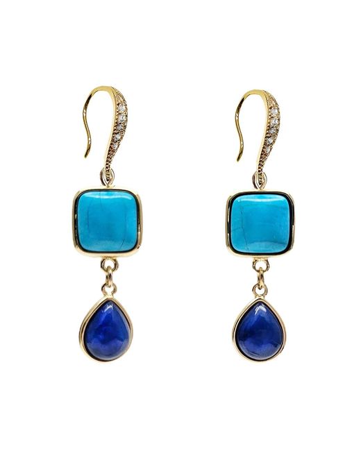 Farra Blue And Lapis Dangle Earrings
