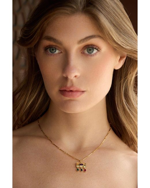 Adriana Pappas Designs Metallic Bejeweled Necklace