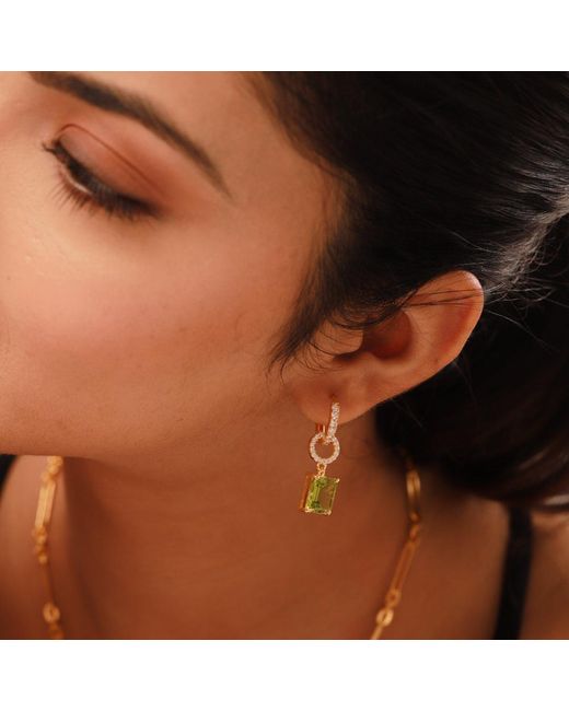 GEM BAZAAR Green Greta Peridot Drop Earrings