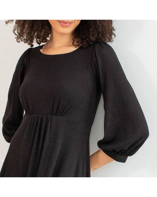 Alie Street London Black Kimberley Knitted Midi Dress