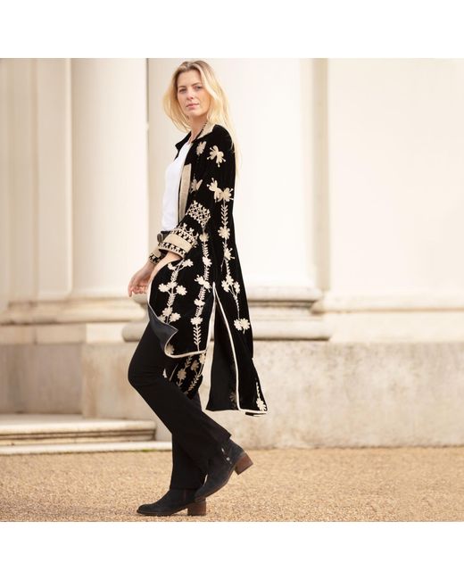 Antra Designs Black Suki Velvet Coat Dress