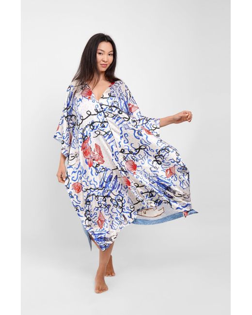 Jessica Russell Flint Blue Kaftan Dress