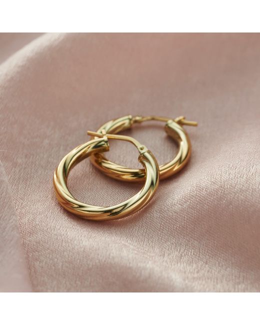 Posh Totty Designs Metallic Gold Plated Twisted Creole Hoop Earrings