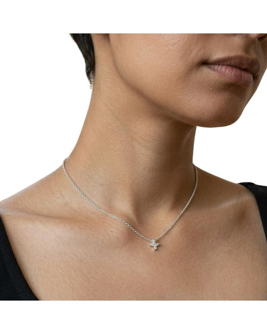 Uchi and Soto Metallic Kinmokusei Floral Pendant Necklace