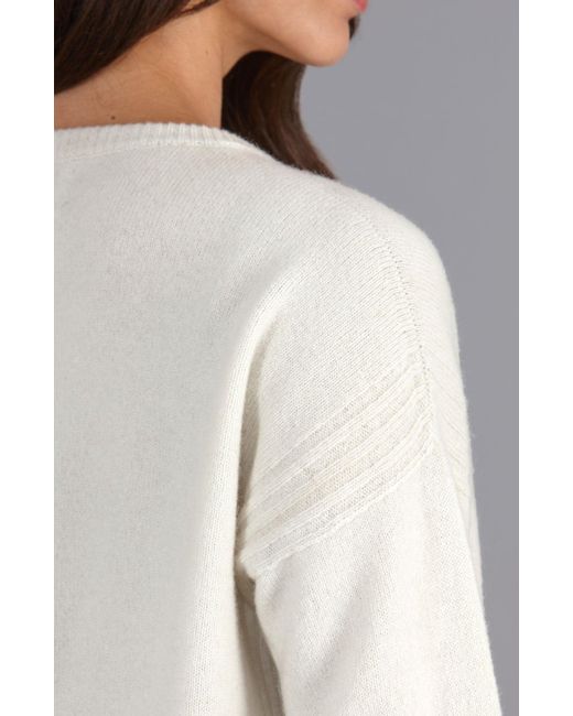 Paul James Knitwear White Neutrals Lambswool Louise Drop Shoulder Jumper