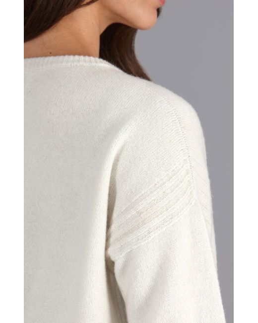 Paul James Knitwear White Neutrals Lambswool Louise Drop Shoulder Jumper