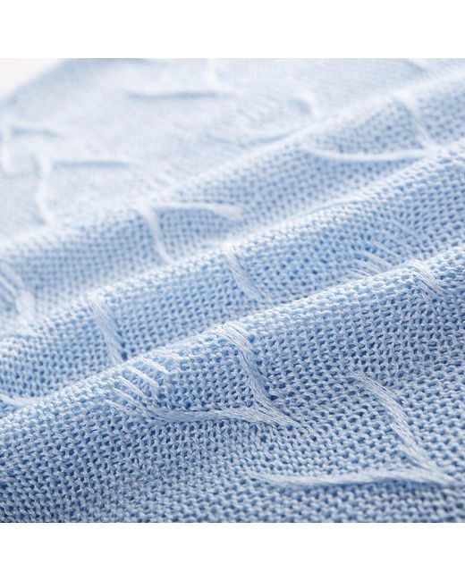 Fully Fashioning Blue Cassie Jacquard Knit Halter Dress