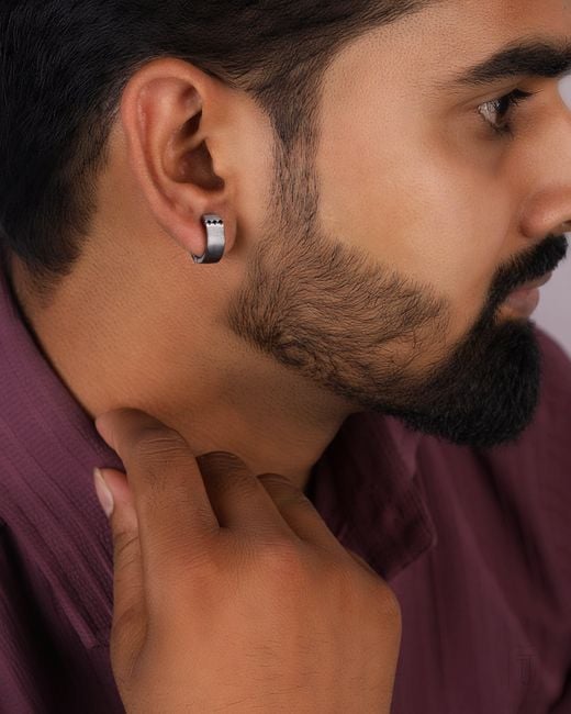 The Jewelz Multicolor Neutrals Shadow Curve Spinel Huggies for men