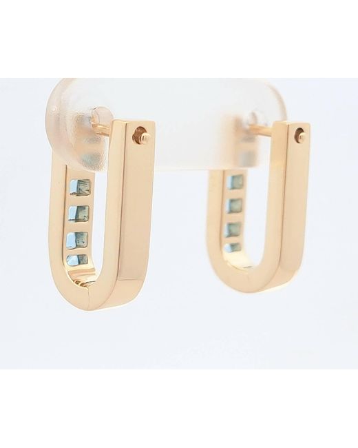 Jewelbird Black Topaz U-Shaped Earrings
