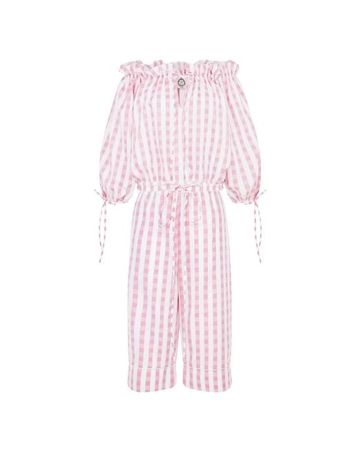 Lisa The Label Pink La La Lady Bel Air Pyjama Top And Peggy Pyjama Pants Gingham