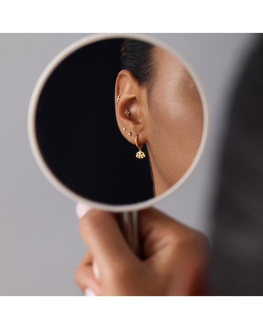 Vanhi White 14K Solid Snake Flat Back Stud