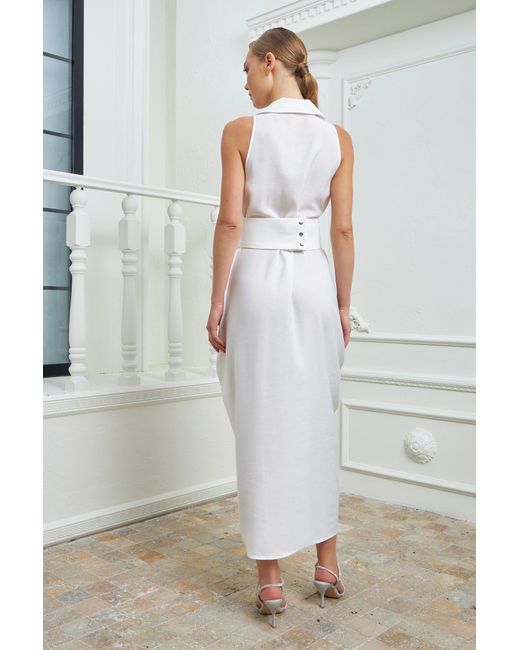 Lumina Eligma White The Tuxedo Dress