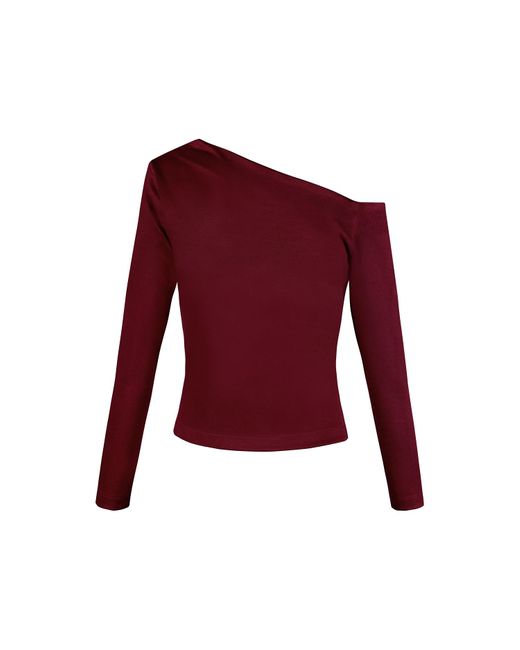 ALINA CERNĂTESCU Red Malbec Set Viscose Burgundy Elegant Work-To-Evening Long Sleeve Top & High-Waisted Pleated Trousers Wth Pockets