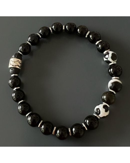 Ebru Jewelry Black Night Eagle Bracelet for men