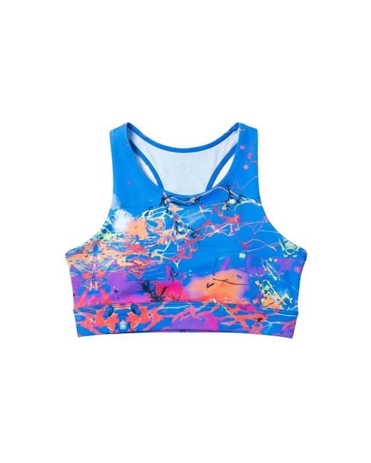 Lilia Munn Blue High Support Racerback Sports Bra–