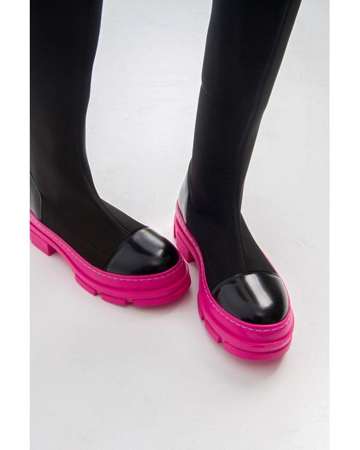 Prologue Shoes Brown Bella & Fuchsia Scuba Boot