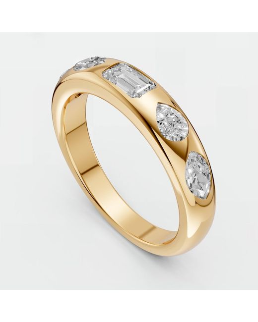 Aya Fine Jewelry Metallic Mixed Shape Lab Diamond Geometric Flush Set Ring