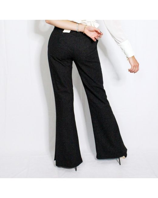 Boutique Kaotique Black Flared Wool Trousers