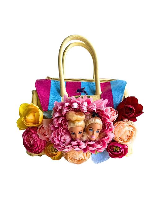 Maison Rubaiyat Pink Bella Hand-Painted Leather Bag