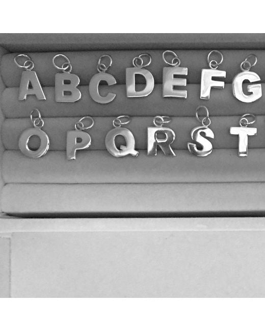 Edge Only Metallic Letter Pendant R Initial Necklace Sterling