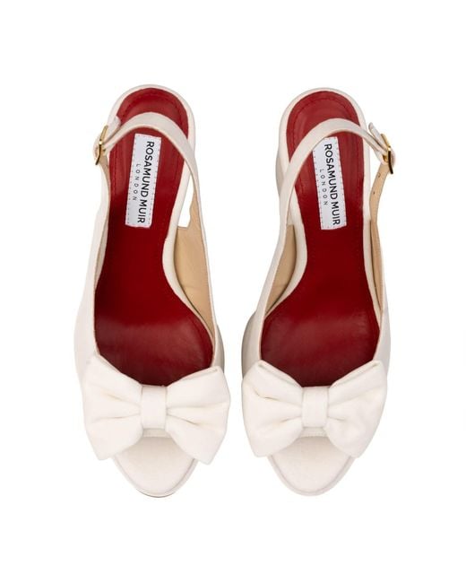 Rosamund Muir London Pink Rignana Soft Cream Velvet Wedges
