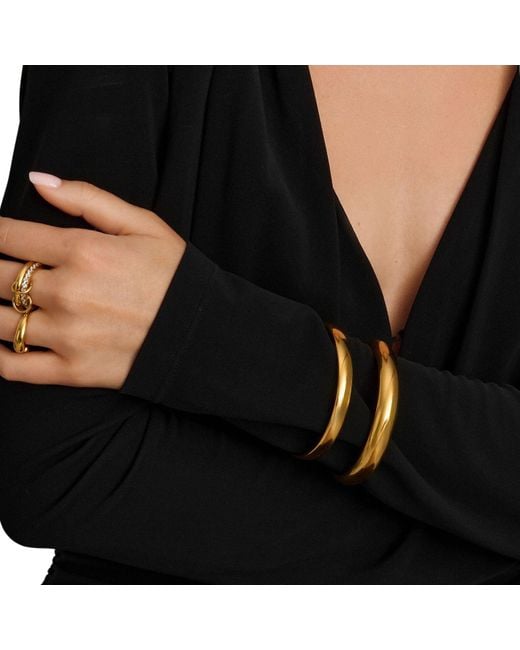 Nialaya Metallic Classic 8Mm Round Bangle