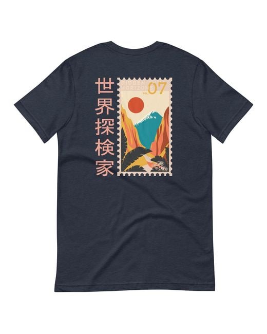 Anchor and Crew Blue Hidden Horizons Postmark Organic Cotton T-Shirt