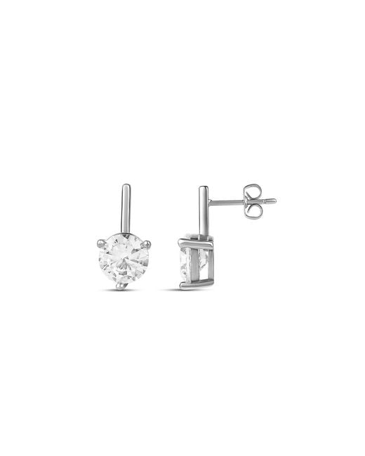 SHYMI White Round Shape Bar Drop Earrings