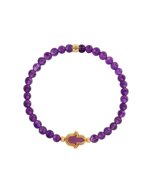 Karma and Luck Purple Guiding Light Amethyst Hamsa Bracelet