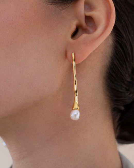 Zynnia Collective Metallic Long Bud Earrings
