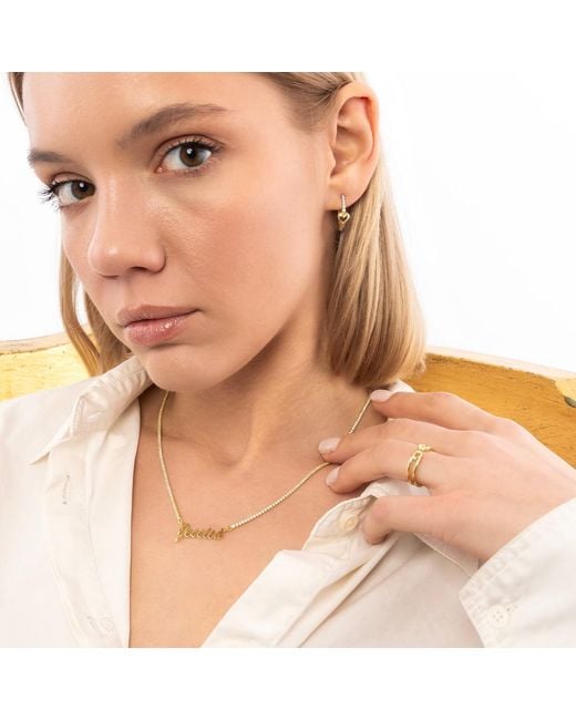 Spero London Metallic Hoop Heart Diamond Style Pave Sterling Earring