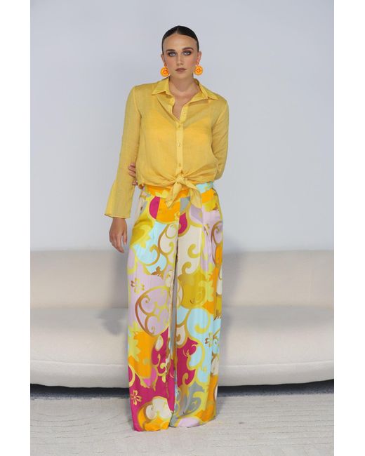 Why Mary Yellow Tuscan Sun Linen Shirt