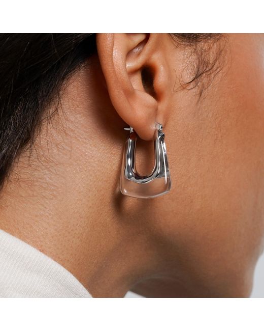 Zynnia Collective Metallic Neutrals See Through Hoops