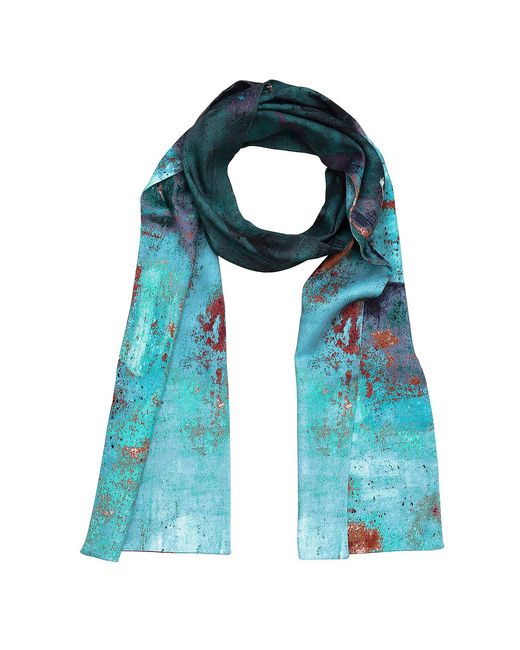 Alie Street London Blue Azra Woven Scarf Aquatic Ombre