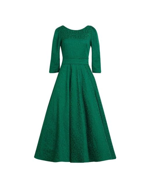 MATSOUR'I Green Jacquard Dress Alyzee