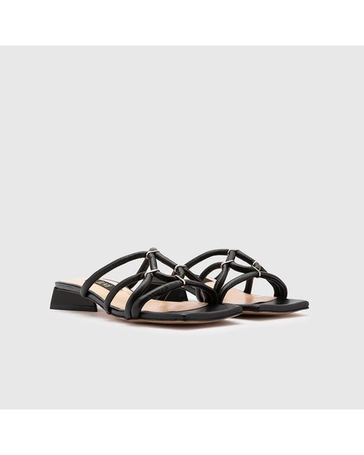 Ilvi Black Olono Leather Heeled Slide