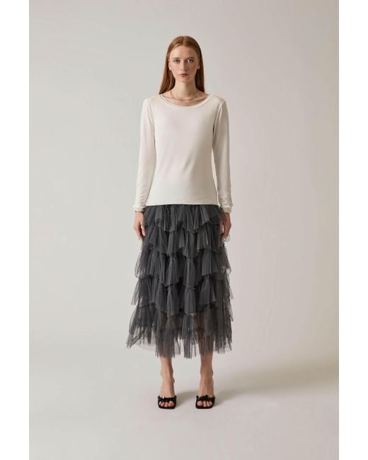 James Lakeland White Long Sleeve Top